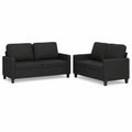 Canapé convertible, 2 pièces, en similicuir, coloris noir, pour le salon ou la chambre d’amis