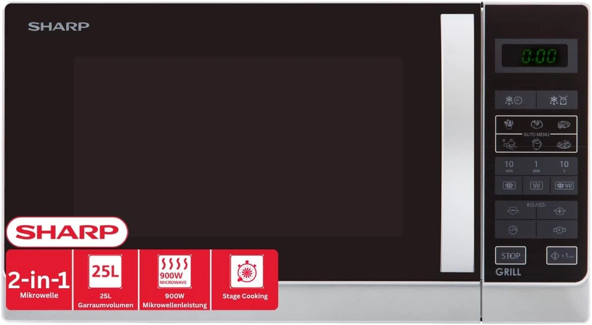 Sharp, Four à micro-ondes, R-742INW, 25 litres, Argenté