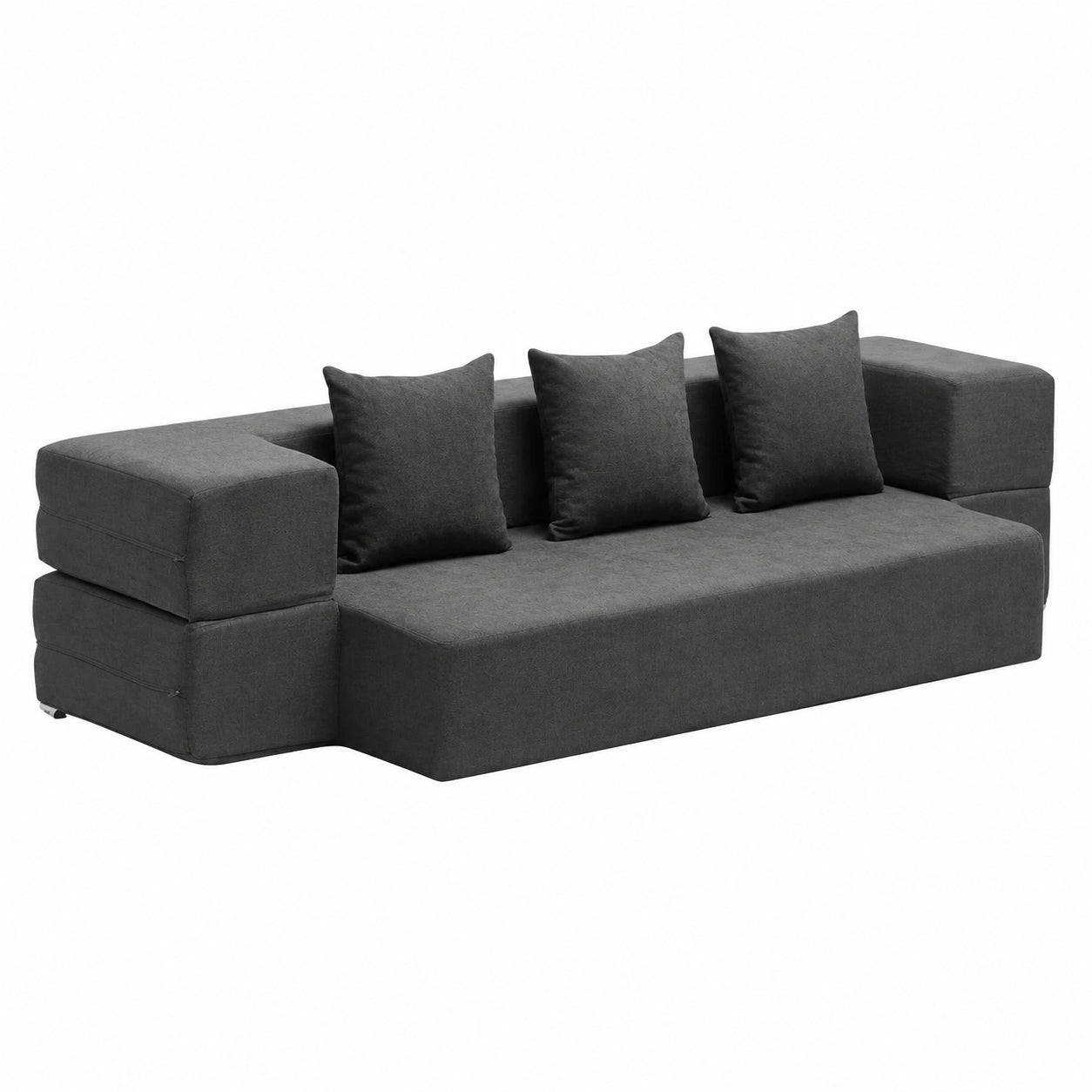 Canapé convertible, pliable, coloris gris, 103 x 193 cm, pour le salon ou la chambre d’amis