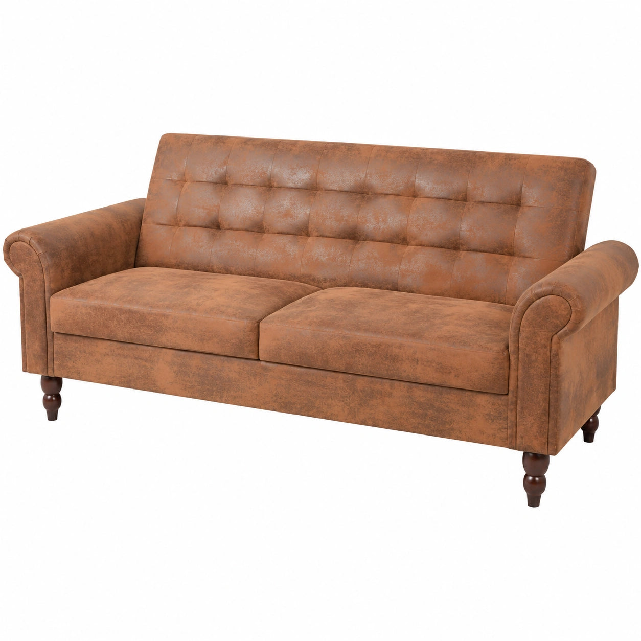 Canapé convertible, 2 places, coloris marron, pour le salon ou la chambre d’amis
