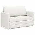 Canapé convertible, en cuir, 124 x 71 x 78 cm, coloris blanc, pour le salon ou la chambre d’amis