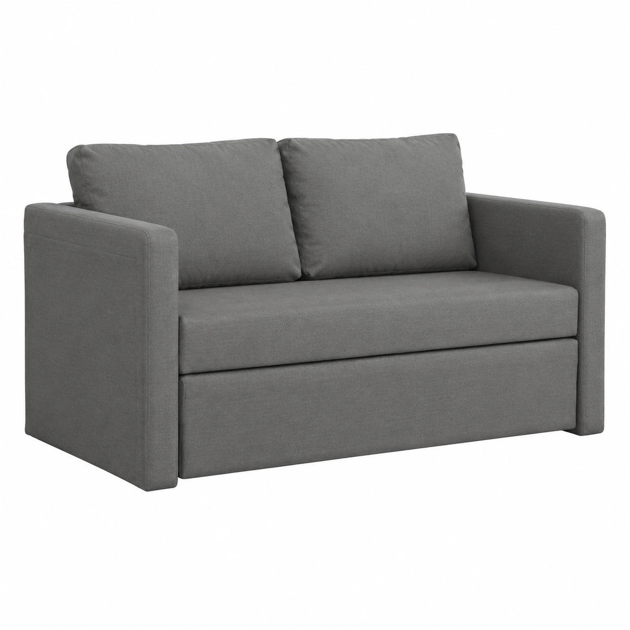 Canapé convertible, en tissu, pliable, rembourré, coloris gris, pour le salon ou la chambre d’amis