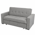 Canapé convertible, coloris gris, 2 places, pour le salon ou la chambre d’amis