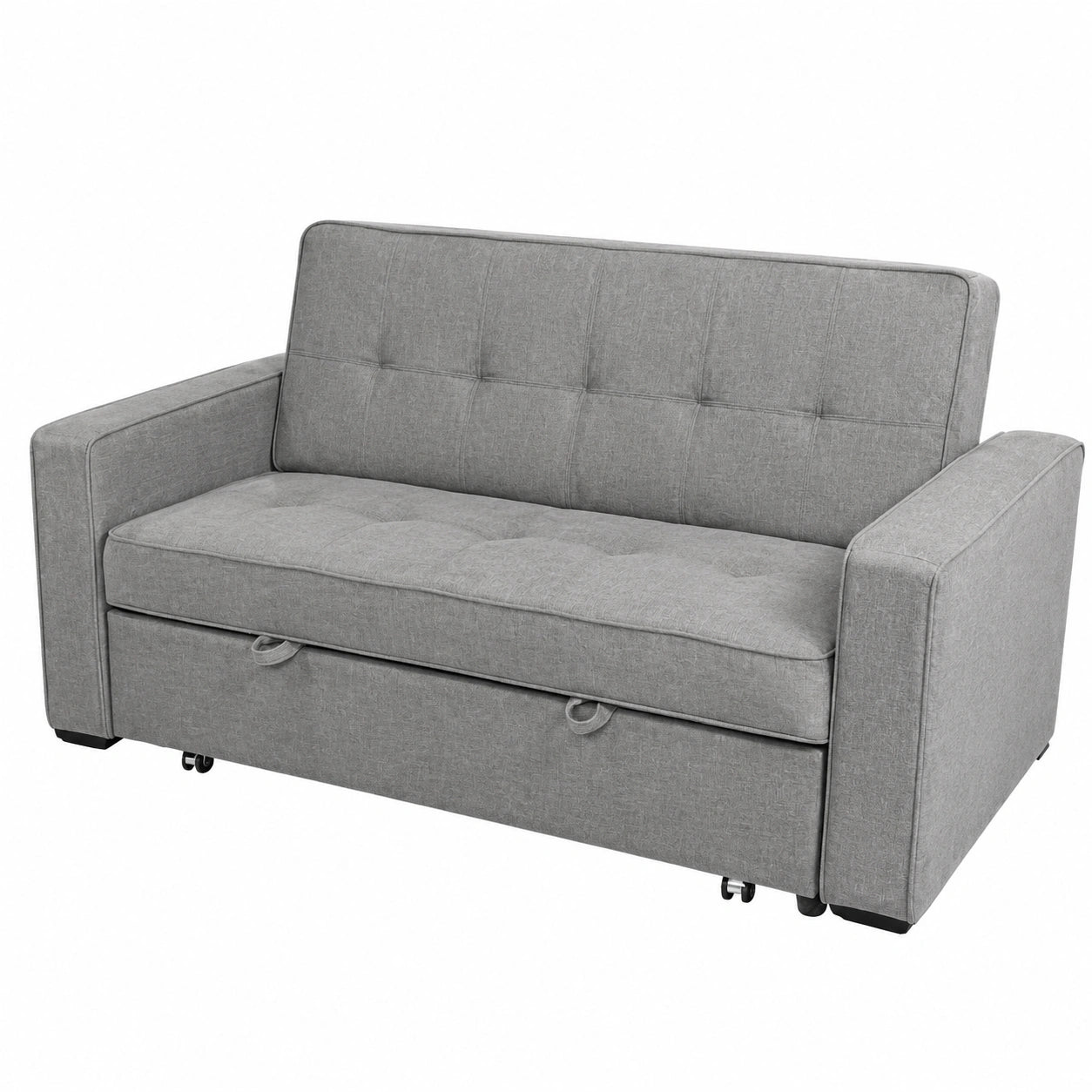 Canapé convertible, coloris gris, 2 places, pour le salon ou la chambre d’amis