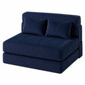 Canapé convertible, 2 places, pliable, en velours côtelé, coloris bleu, 107 x 32 x 32 cm, pour le salon ou la chambre d’amis