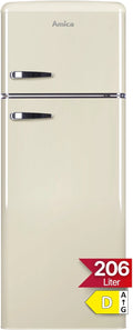 Amica, Réfrigérateur, 206L, 144 × 55 × 62 cm, fonctionnement automatique, Beige