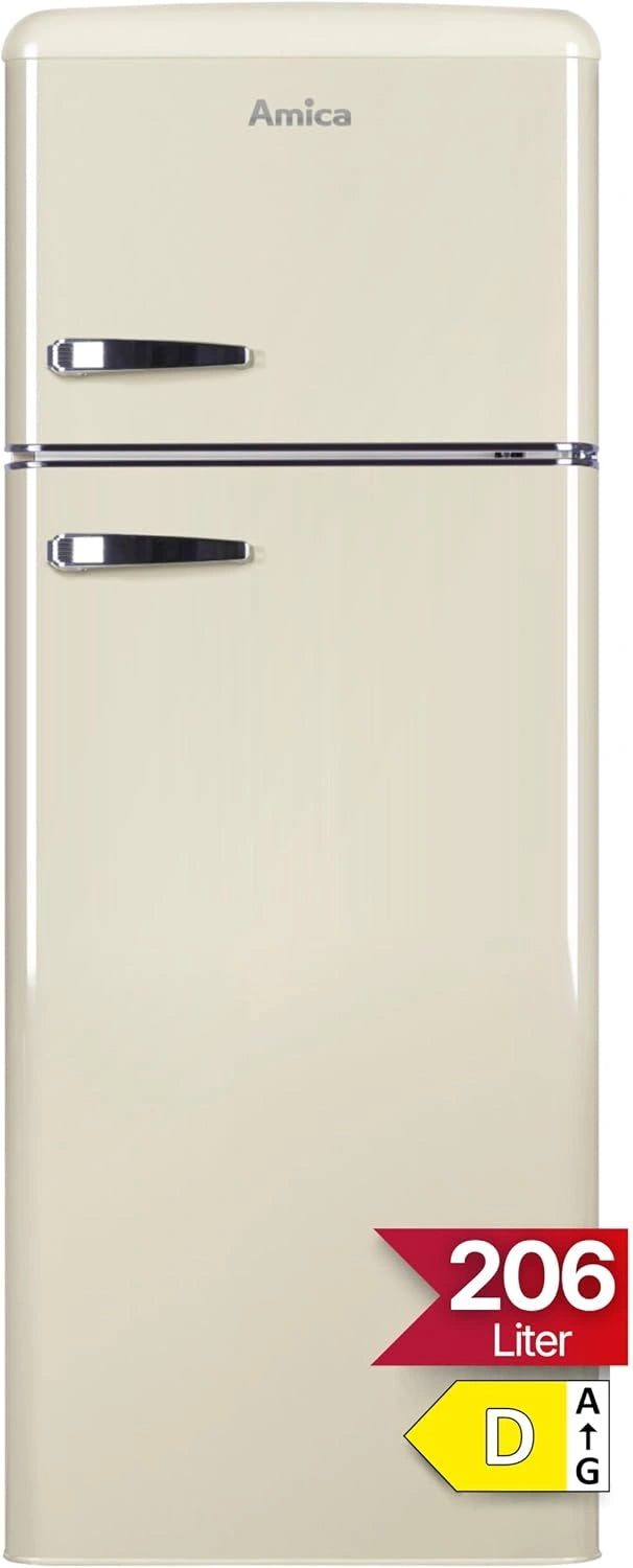 Amica, Réfrigérateur, 206L, 144 × 55 × 62 cm, fonctionnement automatique, Beige