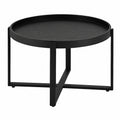 Table basse, en bois massif, 60 x 60 x 35 cm, coloris noir, pour le salon