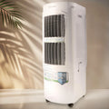 Rafraîchisseur d'air, 30 L, 100 W, avec télécommande, fonctionnement silencieux, format mobile, Blanc