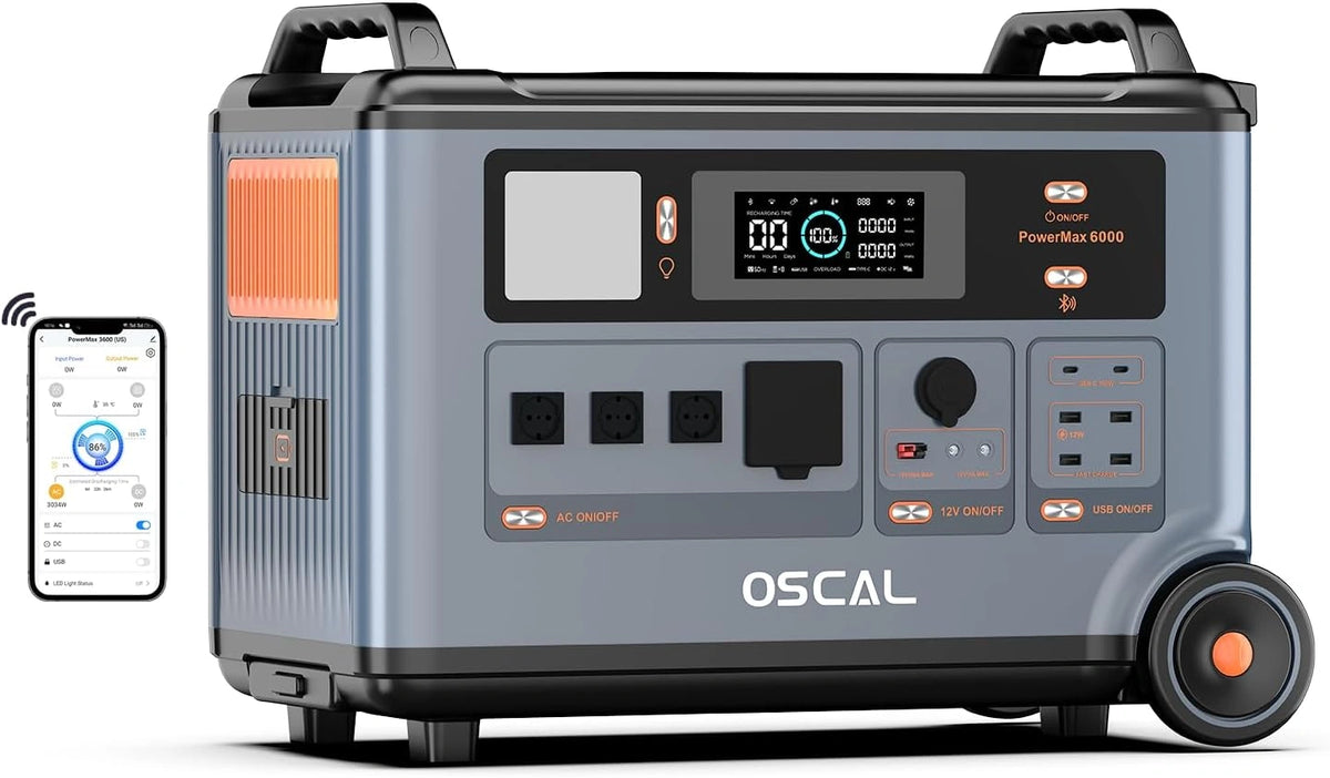 OSCAL, Groupe électrogène, 6000 W, 7200 W, 120 V, format mobile