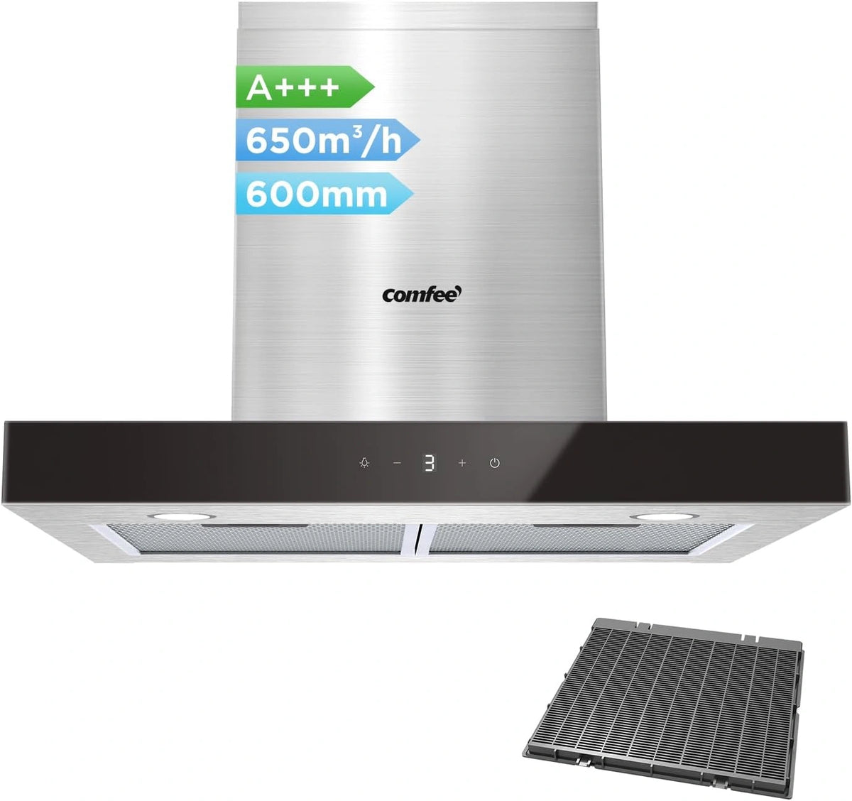 COMFEE, Hotte aspirante, TSHM77SS-60, Argenté