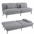 Canapé convertible, 3 places, pliable, réglable, coloris gris, pour le salon ou la chambre d’amis
