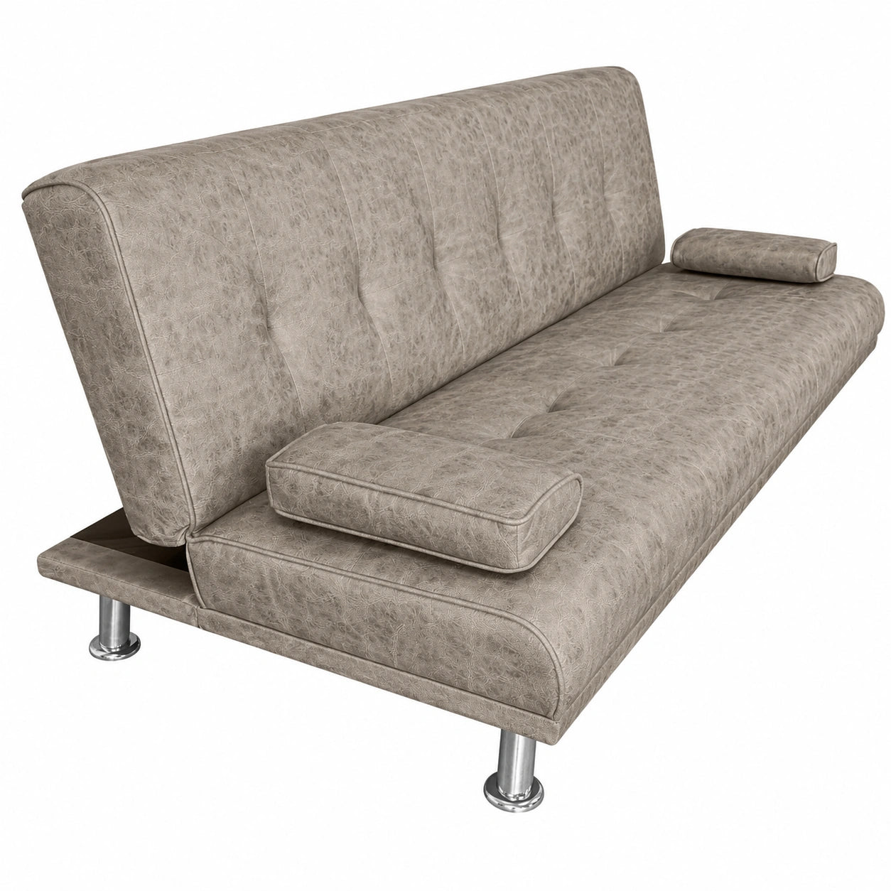 Canapé convertible, 3 places, coloris gris, pour le salon ou la chambre d’amis