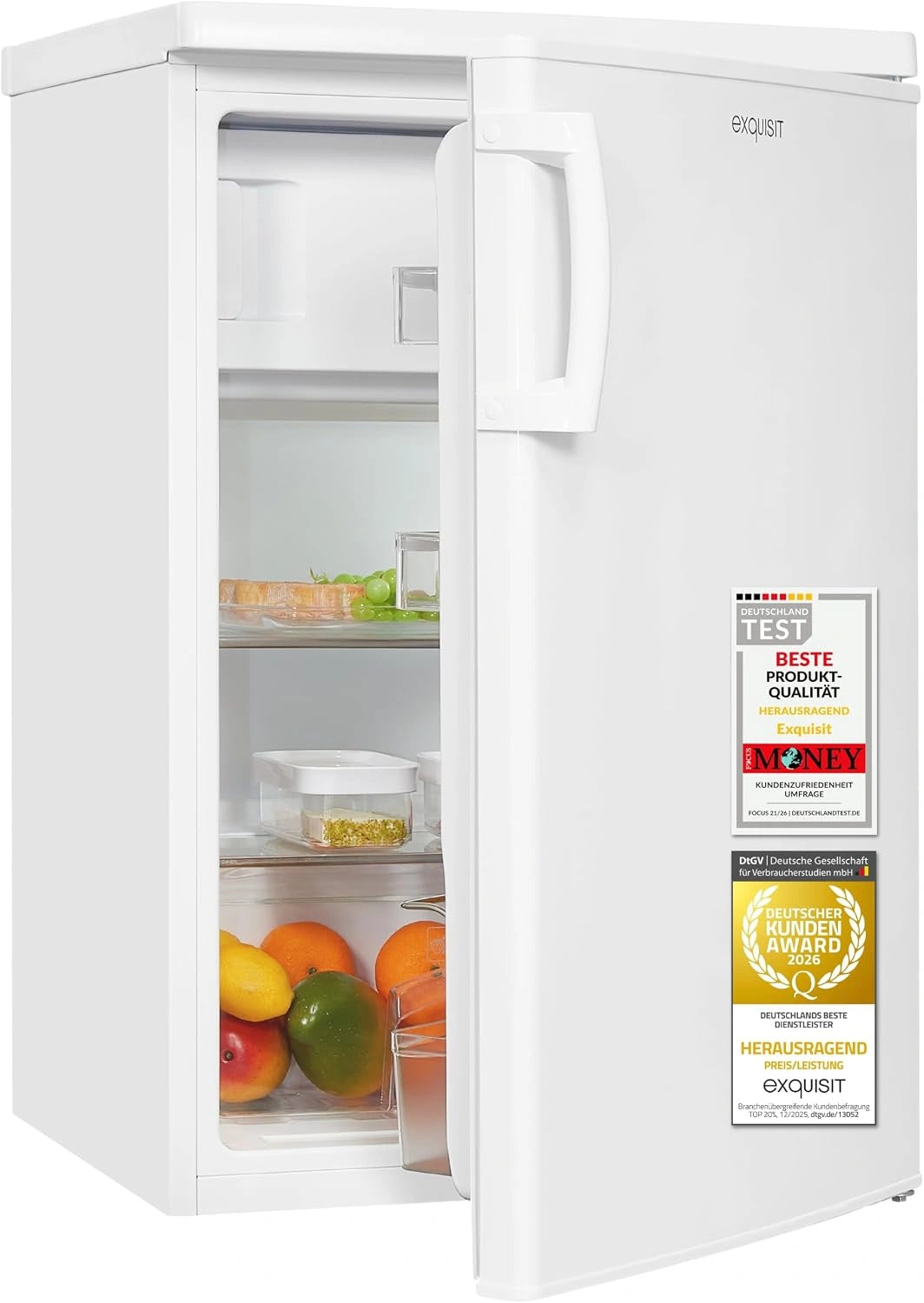 Exquisit, Réfrigérateur, KS516-4-HE-040D, 109 l, 14 l, fonctionnement silencieux, Blanc