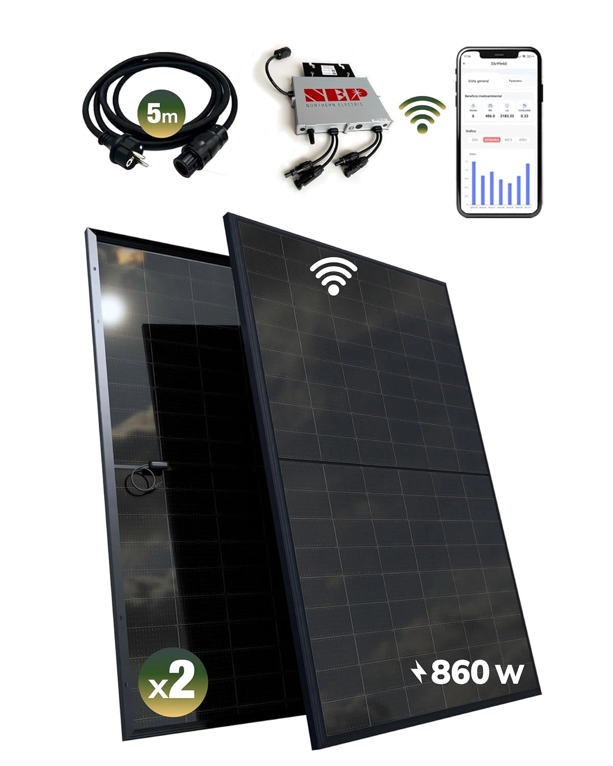 Kit solaire photovoltaïque, BDM800W, 800W, 430W