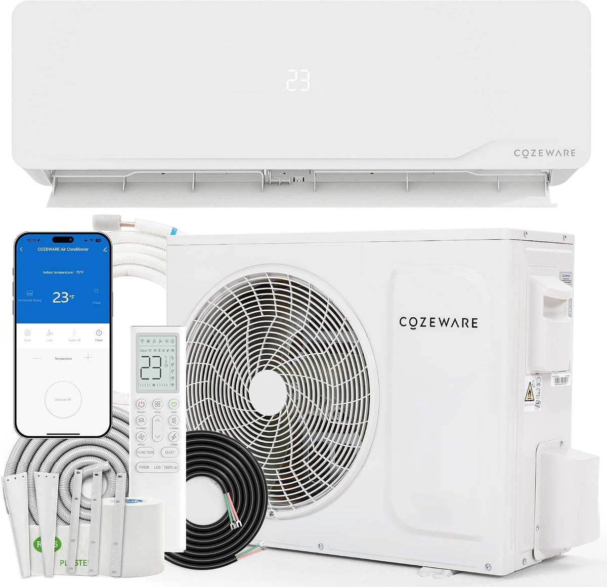Btu, Climatiseur, 3,500 W, 12000 BTU, Wi-Fi