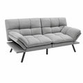 Canapé convertible, réglable, en métal, 3 places, coloris gris, pour le salon ou la chambre d’amis