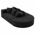 Canapé convertible, modulable, en tissu, 5 places, coloris noir, pour le salon ou la chambre d’amis