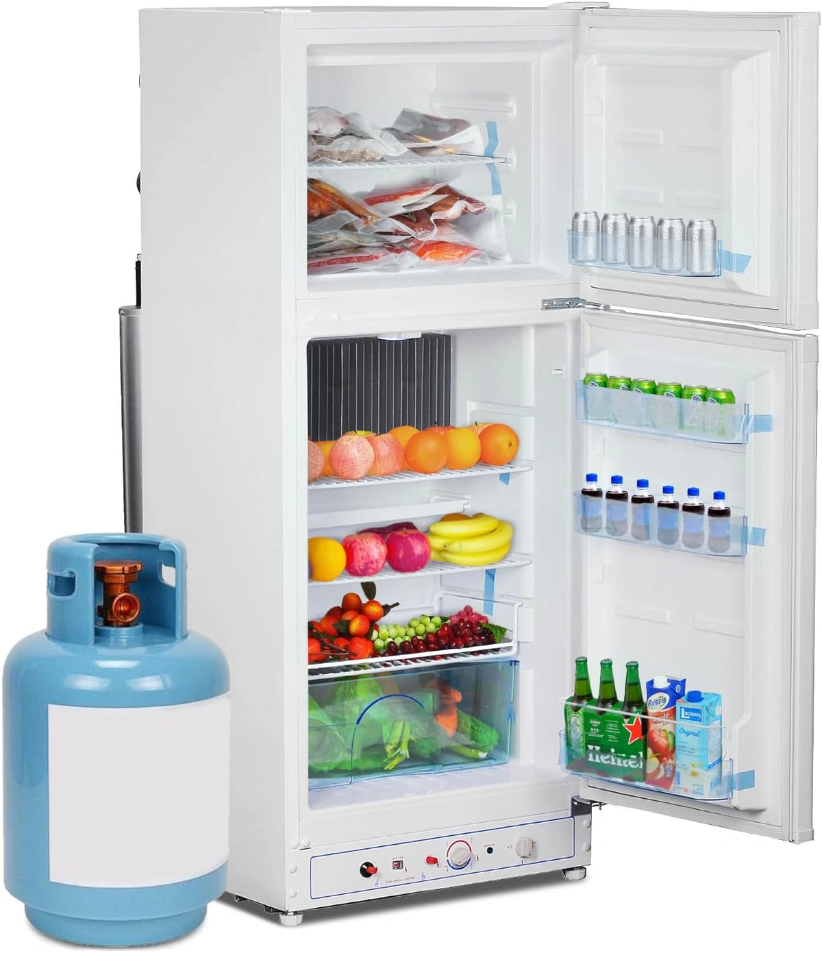 SMETA, Réfrigérateur, 175L, 46L, 220V, fonctionnement silencieux, format mobile, Blanc