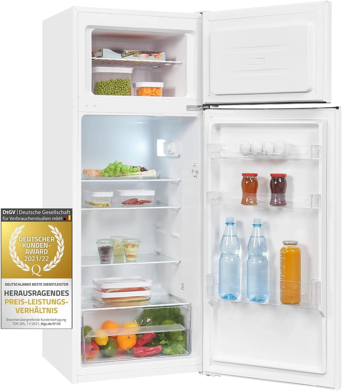 Exquisit, Réfrigérateur, KGC270-45-040D, 206 l, fonctionnement automatique, Blanc