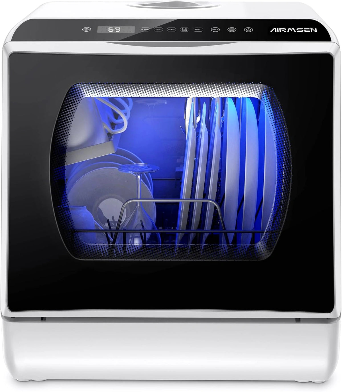 AIRMSEN, Lave-vaisselle, 5L, commande tactile, Noir/Blanc