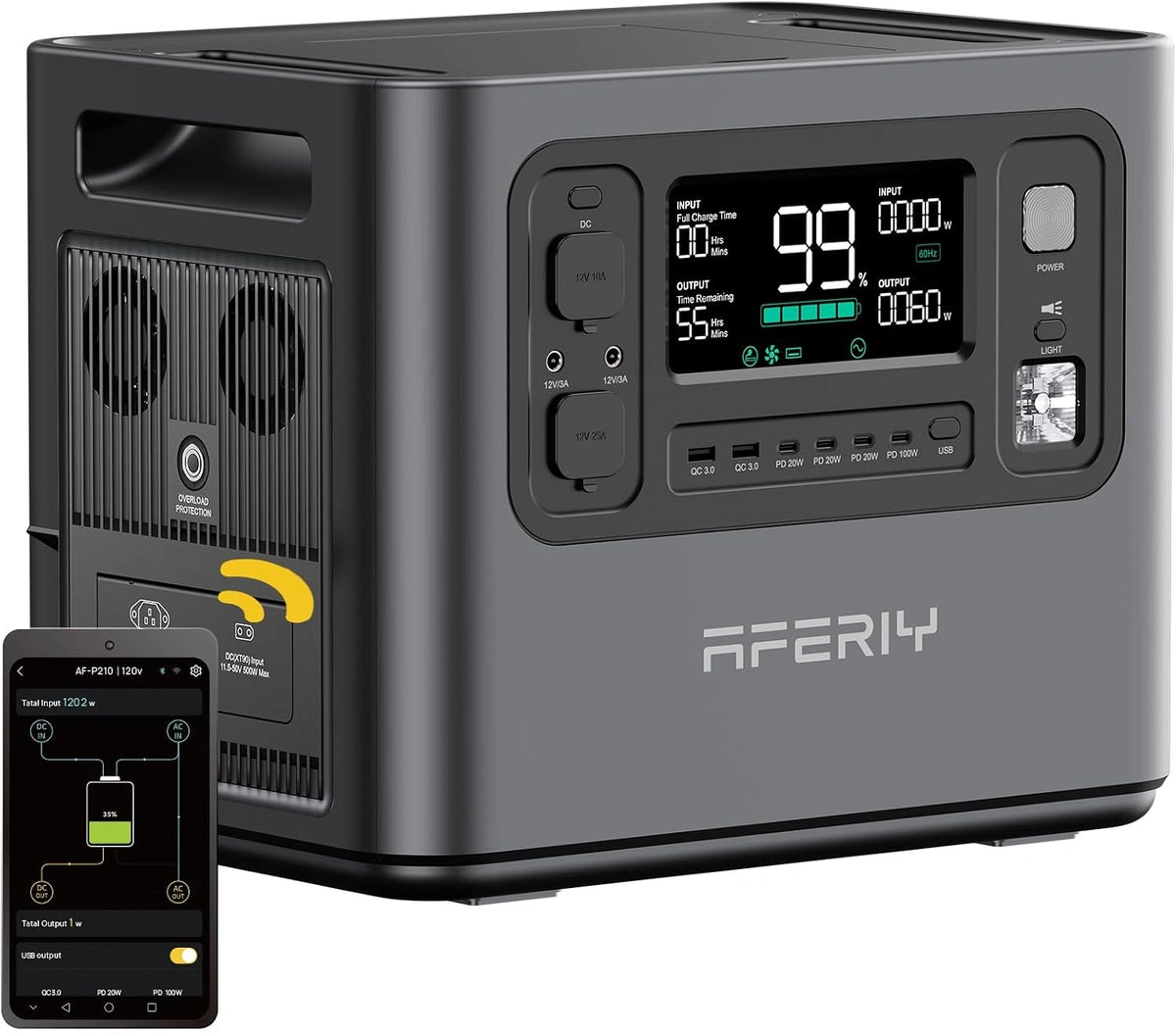 AFERIY, Groupe électrogène, 220-240V, 2400W, 240V, format mobile