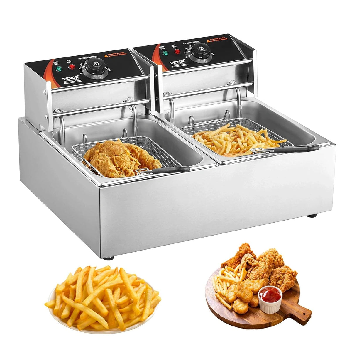 VEVOR, Friteuse, 12 L, 5000 W, Argenté