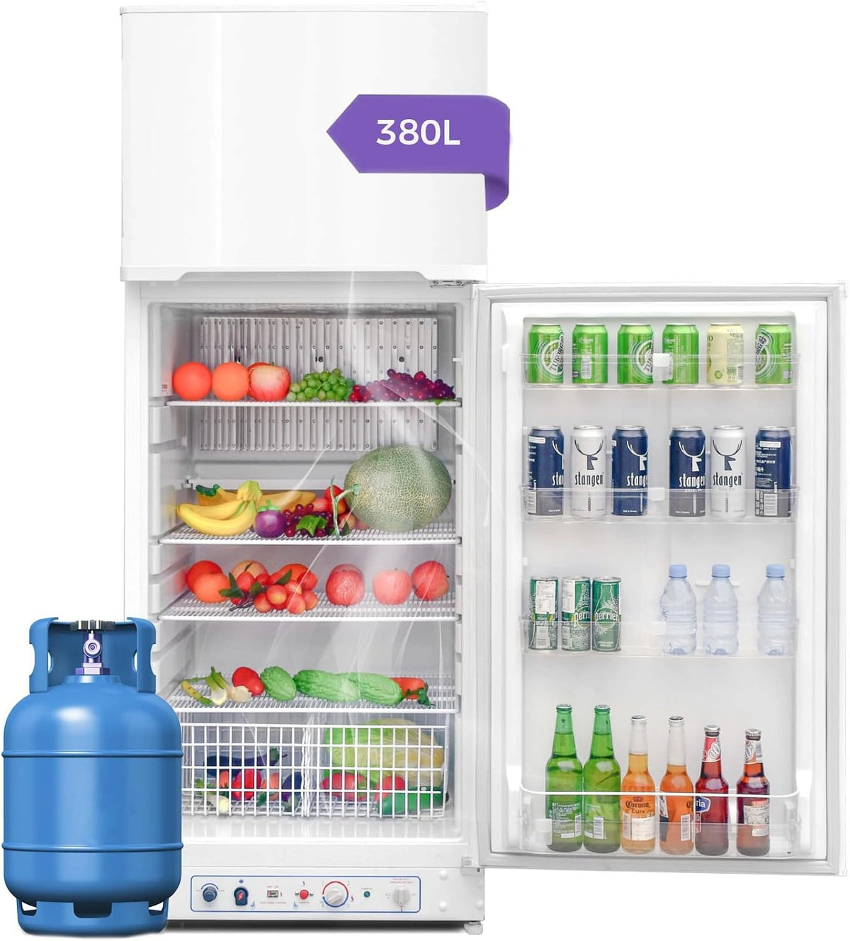 Smad, Réfrigérateur, 380L, 220V, fonctionnement silencieux, format mobile, Blanc