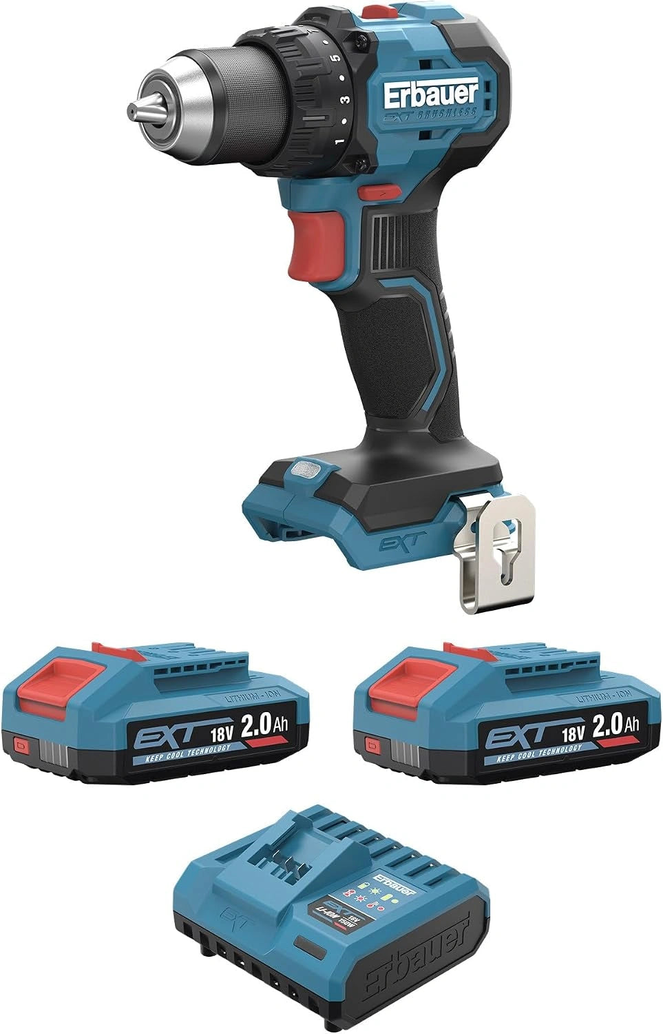 Erbauer, Perceuse, 18V, sans fil