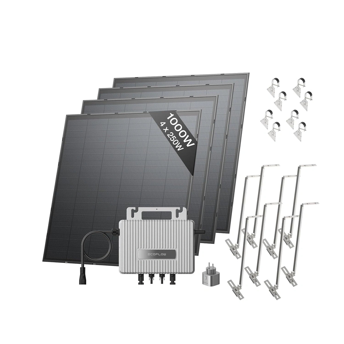 EcoFlow, Kit solaire photovoltaïque, 800W, 250W, Wi-Fi, connecté