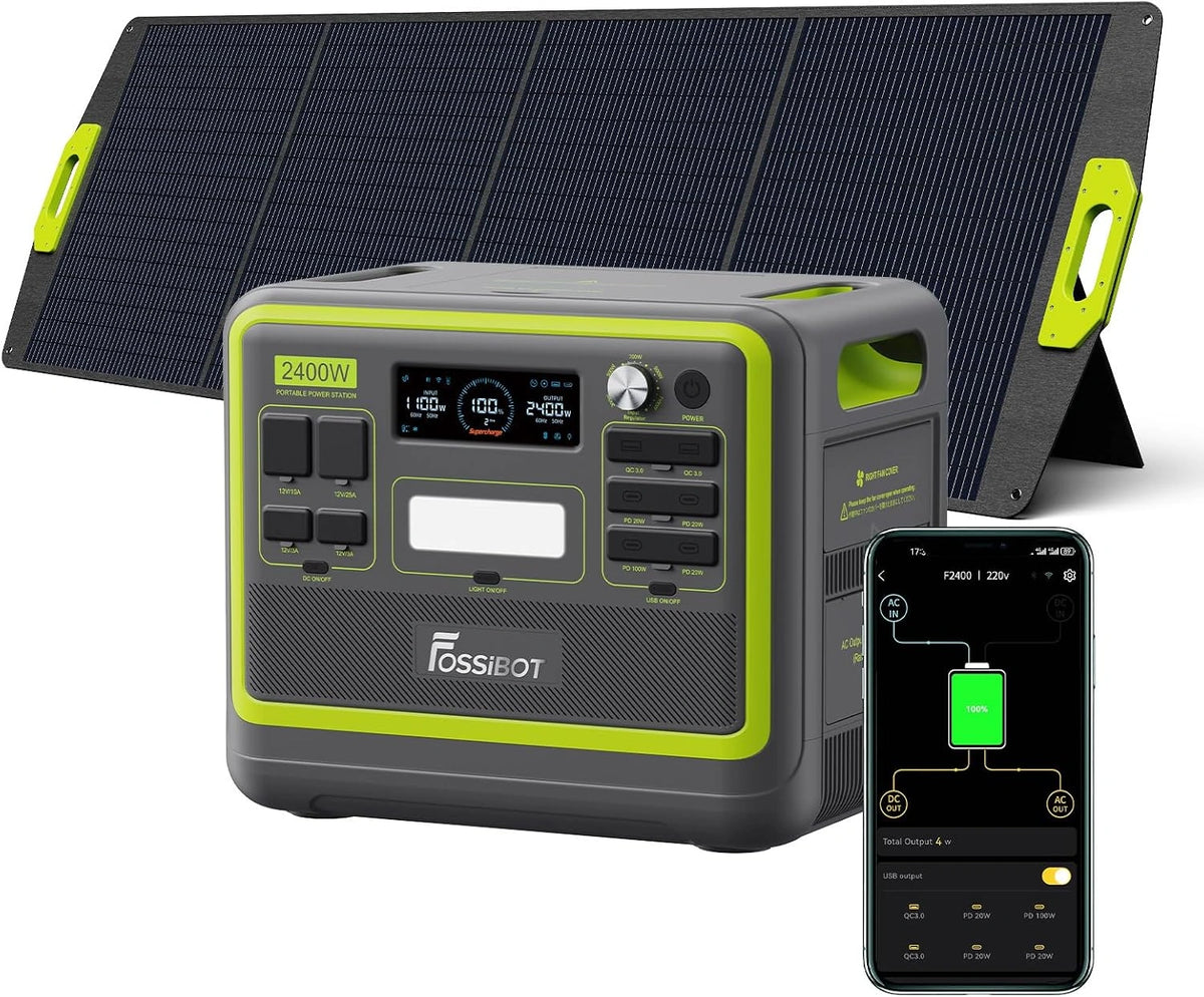 FOSSiBOT, Kit solaire photovoltaïque, F2400, 200W, 2400W, 4800W, format mobile