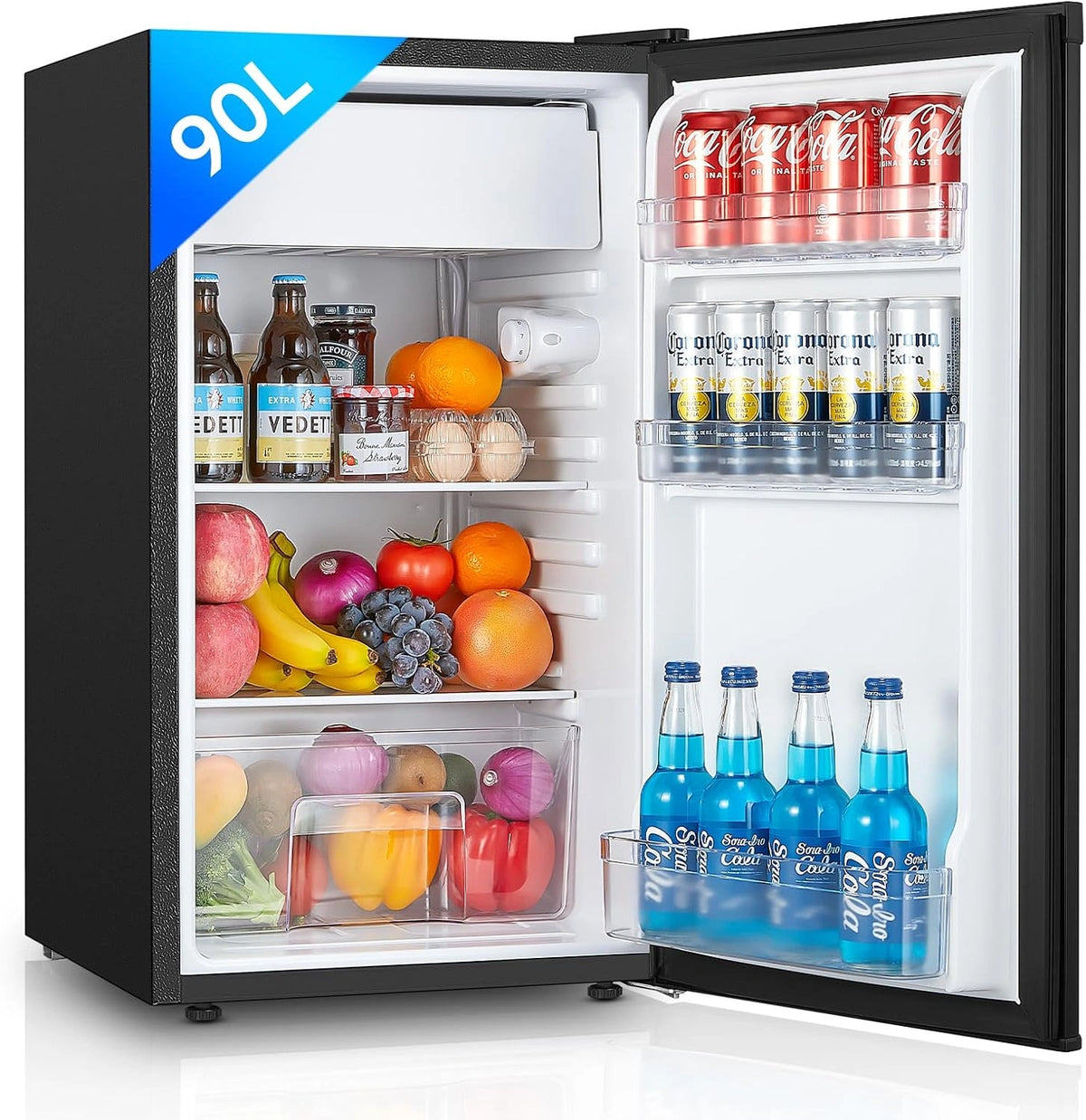 FOHERE, Réfrigérateur, 91L, fonctionnement silencieux, Noir