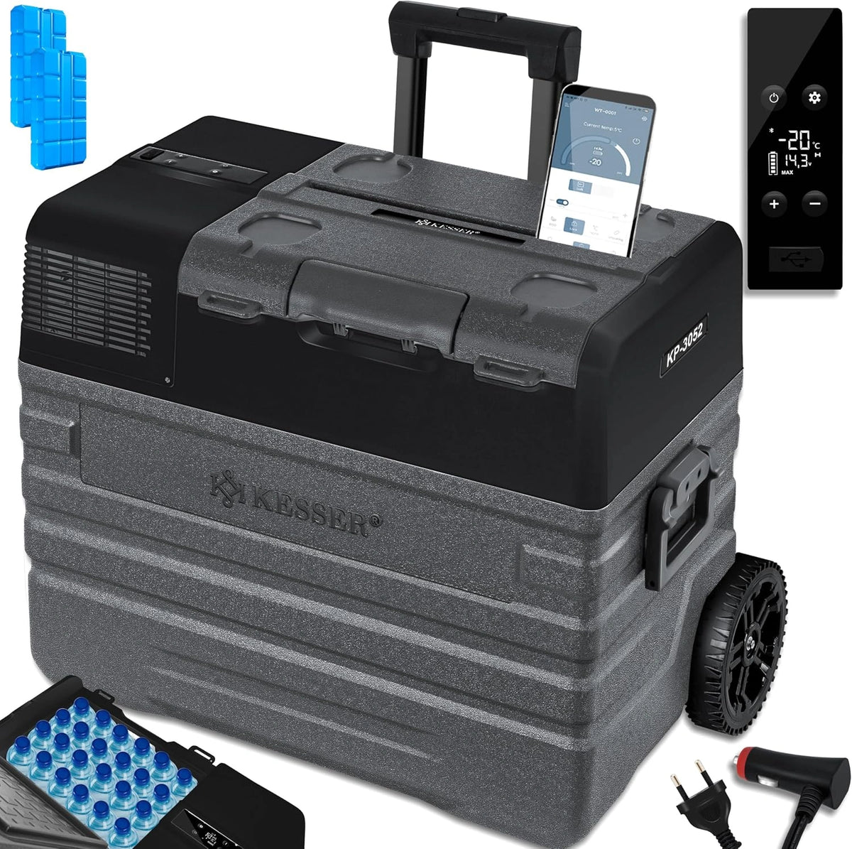 KESSER, Réfrigérateur, 24 V, 230 V, Gris anthracite